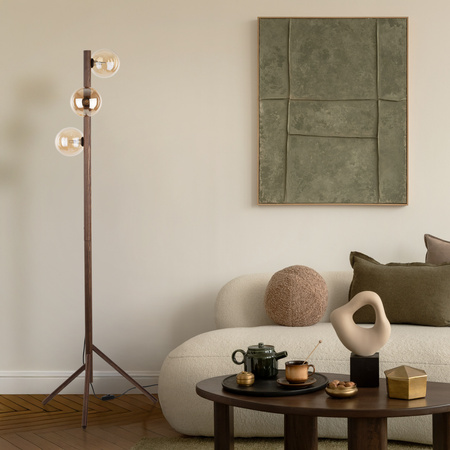 ESTERA WOOD ORZECH BURSZTYN LAMPA PODŁOGOWA 3XG9 (16151) - TK Lighting