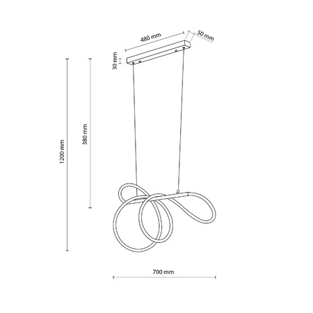 Nowoczesna lampa nad stół FLEXI LED BLACK 36 W (18006) - TK Lighting