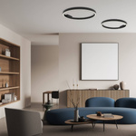 CEILING LIGHT 37W 3000K ALUMINIUM-ACRYLIC BLACK (23025 Zambelis) - Zambelis