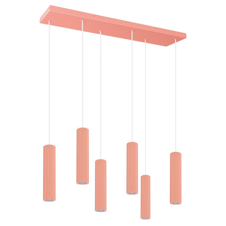 Lampa wisząca ze ściemniaczem Push Dimm/DALI2 IVAR 6L brzoskwiniowa LED 4000K (TH.653) - Thoro Lighting