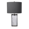 Lampa stołowa Reno - 1 źródło światła - Dymione szkło/ Polerowany nikiel (QN-RENO-SMOKE-PN) - Quintiesse