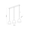 Lampa wisząca NORD 3 PŁ czarna listwa (4871) - TK Lighting