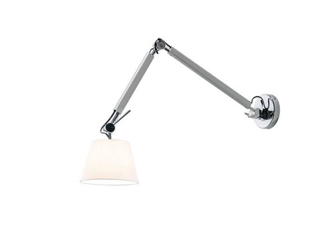 Kinkiet ZYTA S WALL ALU stelaż aluminium AZ 2295 + AZ 2599 klosz biały | white - średnica 20 - Azzardo