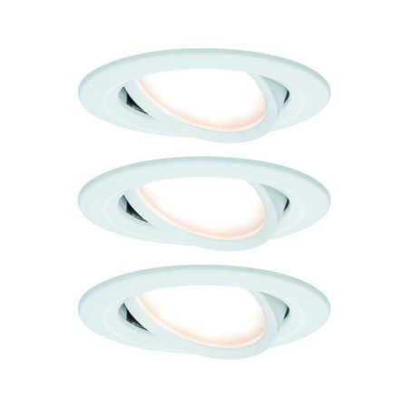 Zestaw Oprawa wbudowana Nova Coin LED 3-st ściemnianie ruchoma 3x6,5W 2700K 230V Biały Mat/Aluminium (PL93485) - PAULMANN