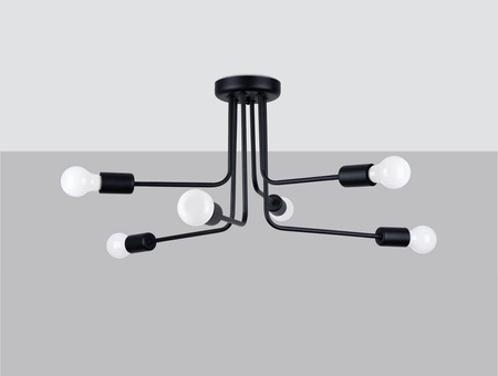 Żyrandol NORAH 6 czarny (SL.1452) - Sollux Lighting
