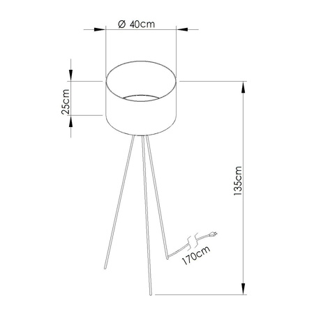 Lampa podłogowa na trójnogu NEVIA burgund (SL.1856) - Sollux Lighting