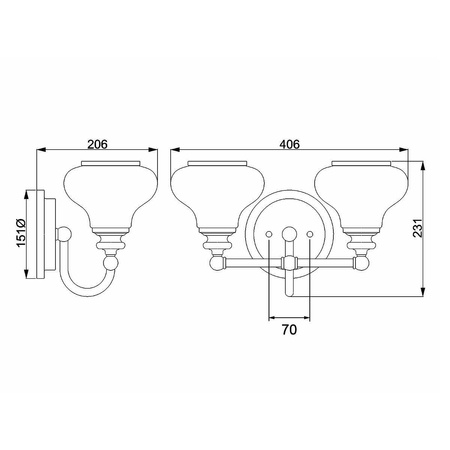 Kinkiet Ainsley (HK-AINSLEY2-BATH-BB) - Elstead Lighting