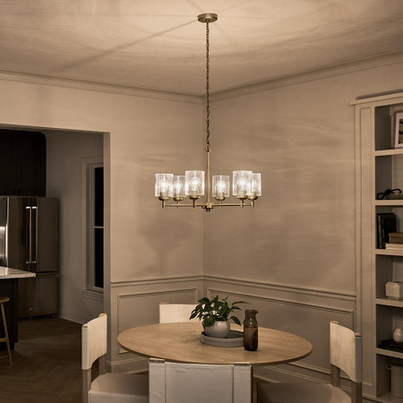 Żyrandol Winslow - 6 źródeł światła - Naturalny mosiądz (KL-WINSLOW6-NBR) - Elstead Lighting