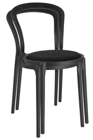 Krzesło SLIM czarne - polipropylen,  tkanina (PP-134A.BLACK) - King Home