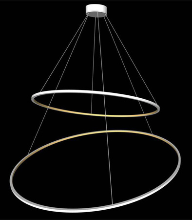 Żyrandol podwójny Echo 60 + 90 Kol. Szary 3000 - Ramko