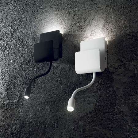 Lampa ścienna z USB / Kinkiet PROBE Czarny (PROBE_AP2_NERO) - Ideal Lux