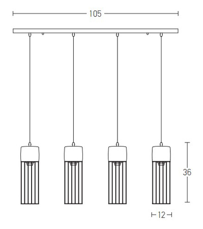 LINE LIGHT 4L CONCRETE STEEL BLACK (1659 Zambelis) - Zambelis