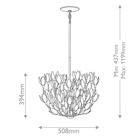 Lampa wisząca Flora - 3 źródła światła - Oksydowane złoto (QN-FLORA3-GD) - Quintiesse