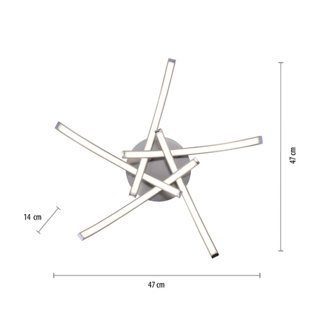 VALERIE LAMPA SUFITOWA STALOWY (15340-55) - Paul Neuhaus