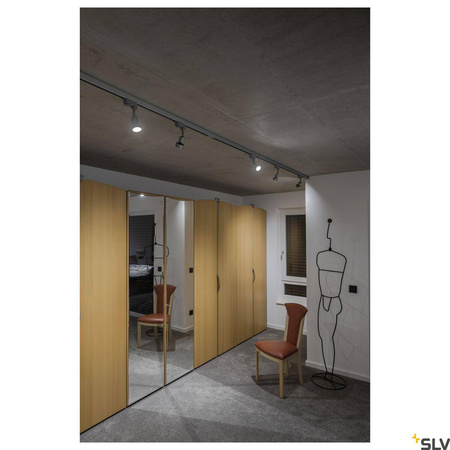 PURI, spot do szyny wysokonapięciowej 3-fazowej, QPAR51, kolor srebrnoszary, maks. 50W, z adapterem 3-fazowym (153564) - SLV