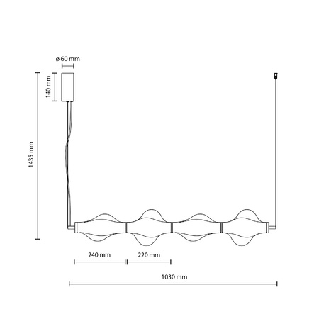 ELVA BRASS LAMPA WISZĄCA LED 30W (18216) - TK Lighting