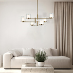PENDANT LED LIGHT 42W 3000K METAL-GLASS GOLD (23019 Zambelis) - Zambelis