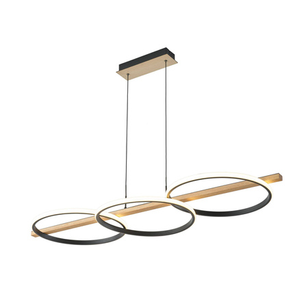 Lampa wisząca ALMERIA czarna-drewno (MD3913-3-3BWLT) - Zuma Line