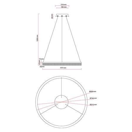 Lampa wisząca Midway Cristal duża (LP-033/1P L GD Cristal Triangle) - Light Prestige