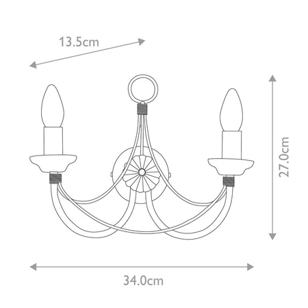 Kinkiet Carisbrooke (CB2-BLACK) - Elstead Lighting