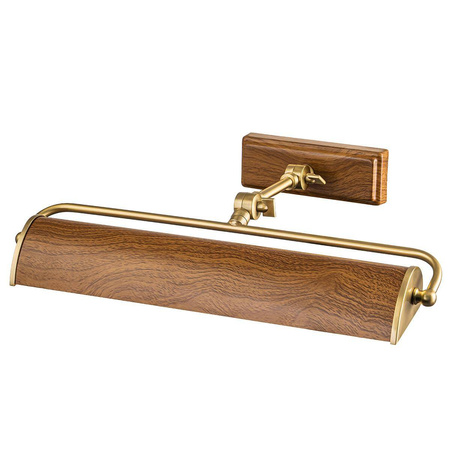 Średnia obrazówka Winchfield - 2 źródła światła - Postarzany mosiądz & Drewniany (WINCHFIELD-PLM-AB-OAK) - Elstead Lighting