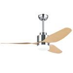 PENDANT FAN CHROME MAT MAPLE WOOD 18W LED (19131 Zambelis) - Zambelis