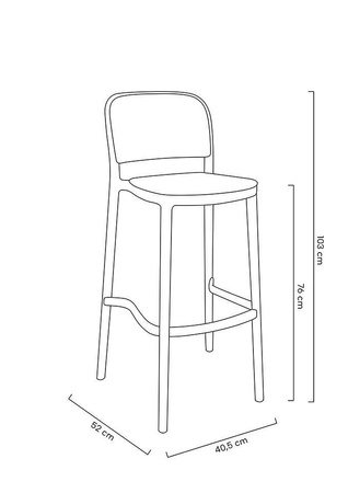 Krzesło barowe WICKY białe (KH010100246) - King Home