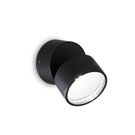 Lampa ścienna / Kinkiet OMEGA ROUND Czarny (OMEGA_AP_ROUND_NERO_4000K) - Ideal Lux