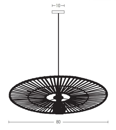 PENDANT LIGHT BAMBOO METAL 1XE27 WHITE (19106 Zambelis) - Zambelis