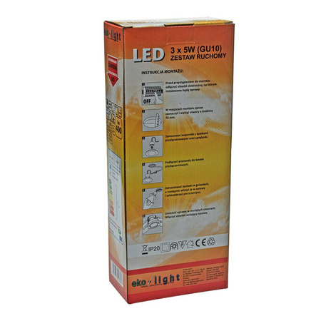 ZESTAW OCZEK KWADRATOWYCH 3x5W GU10 (EKZ2697) - Eko-Light