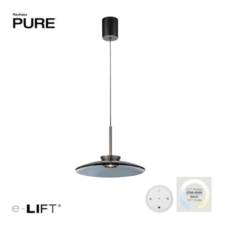 PURE E-MOON LAMPA WISZĄCA SZARA (2195-15) - Paul Neuhaus
