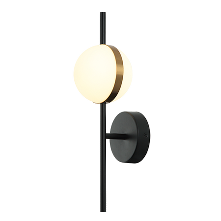 SCONCE 8W ALUMINIUM-METAL-ACRYLIC BLACK&GOLD (2003 Zambelis) - Zambelis