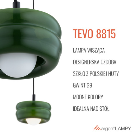Szklana pojedyncza lampa wisząca TEVO (8815) - Argon