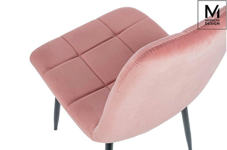 MODESTO krzesło CARLO pudrowy róż - welur, metal (J-06.LIGHT.PINK) - Modesto Design