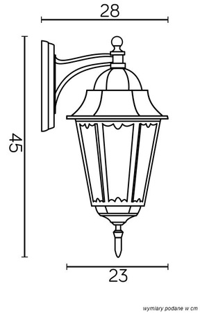 Kinkiet na elewację Retro Classic II (K 3012/1/DH) - SU-MA