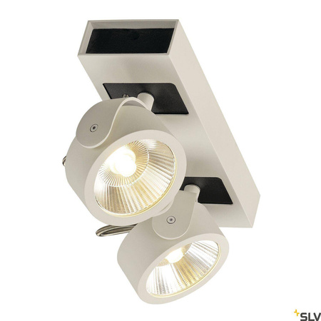 KALU, lampa ścienna i sufitowa, dwupunktowa, LED, 3000K, biała/czarna, 60° (1000130) - SLV