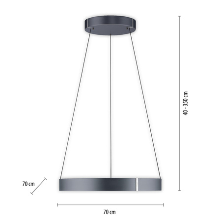 PURE E-CLIPSE LAMPA WISZĄCA SZARY (2561-15) - Paul Neuhaus
