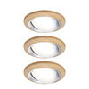 Zestaw oprawa do wbudowania LANATI COIN LED 3X 6W 470lm 84mm 2700K IP20 230V drewno / aluminium /czarny (PL92239) - PAULMANN