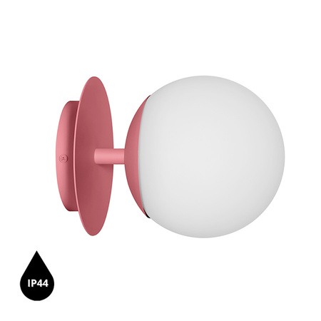 PLAAT C różowa lampa ścienna / kinkiet z podwyższoną szczelnością IP44 (PLC180S0) - Ummo