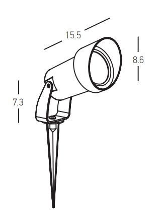 OUTDOOR SPIKE LIGHT 1XGU10 BLACK (E310 Zambelis) - Zambelis