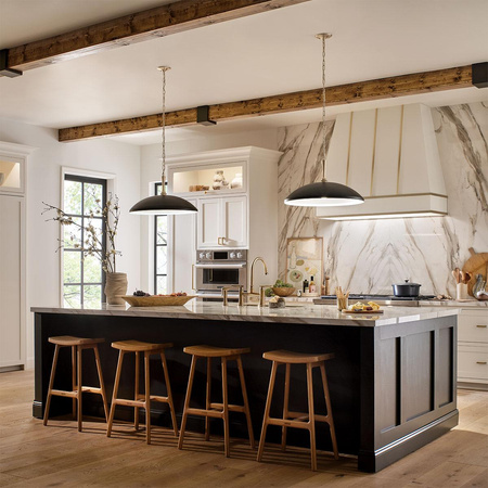 Lampa wisząca Delarosa - 1 źródło światła - Czarny, szampański (KL-DELAROSA-P-BK) - Elstead Lighting