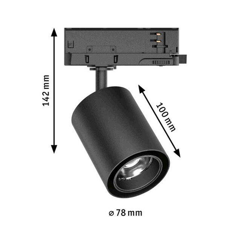 Reflektor na szynoprzewód ProRail3 KRATOS 18.5W 36° 3000K czarny (PL96548) - PAULMANN