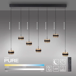 Lampa na pilota, z regulacją światła i wysokości PURE FALLING RINGS  CZARNA (2505-18) - Paul Neuhaus