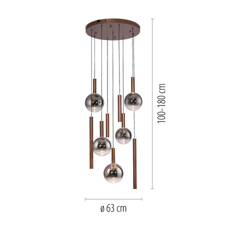 BOWL LAMPA WISZĄCA BRĄZOWA (2287-23) - Paul Neuhaus