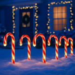 Lampy świąteczne na ogród Candy cane set 5pcs 10W (ML2406) - Milagro