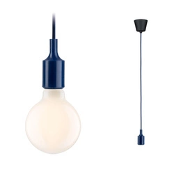 Lampa wisząca Neordic Ketil  max1x60W E27 ciemno-niebieski 230V tkanina/silikon (PL78430) - PAULMANN