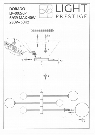 Dorado 6 plafon czarny (LP-002/6C BK) - Light Prestige