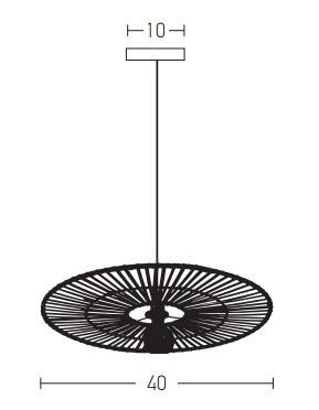 PENDANT LIGHT BAMBOO METAL 1XE27 WHITE (19107 Zambelis) - Zambelis