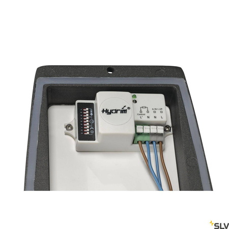 MERIDIAN BOX, lampa ścienna outdoor, TC-(D,H,T,Q)SE, antracytowa, maks. 20W, z czujnikiem (230085) - SLV