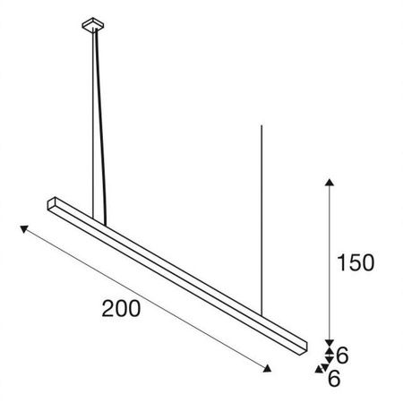 Q-LINE 2m 3000K wisząca 30°, czarna (1000930) - SLV - żyrandol